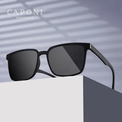 CAPONI نظارات شمسية للرجال من بعدسات مستقطبة ذات تصميم كلاسيكي تحمي العيون باللو