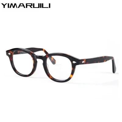 Yimaromili-مستديرة البصرية وصفة النظارات الإطار للرجال والنساء ، خفيفة للغاية ، 
