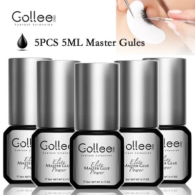 Gollee 5 مللي الرموش لاصق 5 قطعة الغراء لاش Bonder 15 مللي منخفضة رائحة كاذبة رم