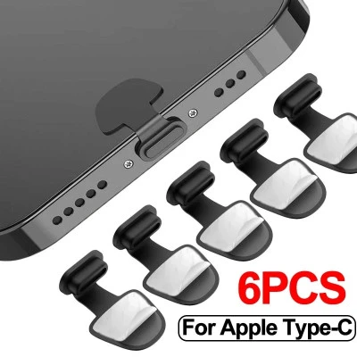 1/6 قطعة شحن ميناء مكافحة الغبار الترابية التوصيل آيفون سامسونج 20 USB Type-C مي