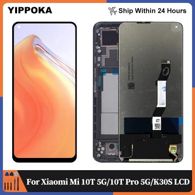 شاشة LCD تعمل باللمس لشاومي ، ريدمي K30s ، استبدال تجميع محول الأرقام ، مي 10T ب