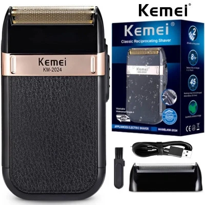 Kemei KM-2024 قوية قابلة للشحن ماكينة حلاقة للرجال مقاوم للماء آلة الحلاقة الكهر