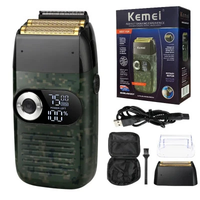 Kemei 2 في 1 قابلة للشحن ماكينة حلاقة كهربائية شاشة الكريستال السائل المحمولة ال