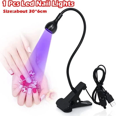 1 قطعة Led مسمار أضواء مجفف UV مصباح مرنة كليب على مكتب USB صغير هلام علاج مانيك