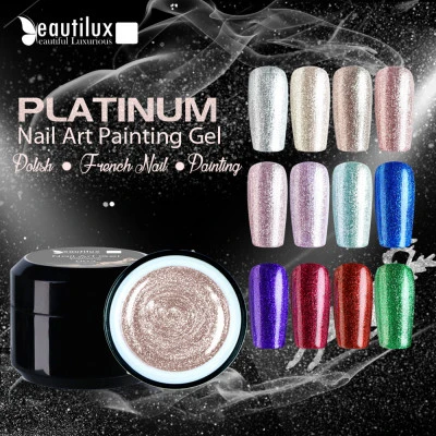 Beauty lux البلاتين اللوحة هلام عالي اللمعة متعددة الوظائف مسمار الفن تصميم الأش