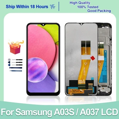 لسامسونج غالاكسي A03S LCD عرض SM-A037F شاشة تعمل باللمس محول الأرقام ل غالاكسي S
