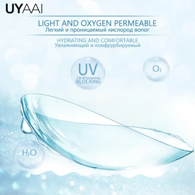 UYAAI -0.50 ~-10.00 قصر النظر العدسات اللاصقة شفافة عدسات واضحة مع الديوبتر سنوي