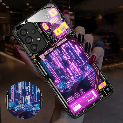 Cyberpunk Style Smart Luminous Cell Phone Cases New For Iphone 14 plus 13 12 11 
