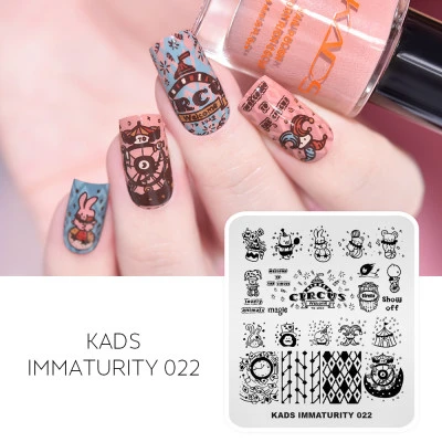 KADS مسمار الفن ختم لوحات عدم النضج 022 السيرك جميل الحيوانات الأظافر تصميم 2020