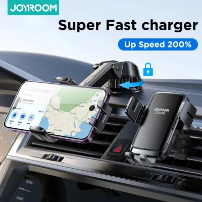Joyroom 15 واط شاحن لاسلكي حامل هاتف السيارة شاحن سيارة مستقرة تدوير الهواء تنفي