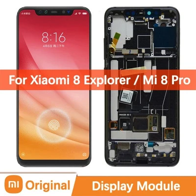 6.21 "الأصلي AMOLED عرض ل شاومي Mi 8 برو شاشة تعمل باللمس لوحة الشاشة محول الأرق