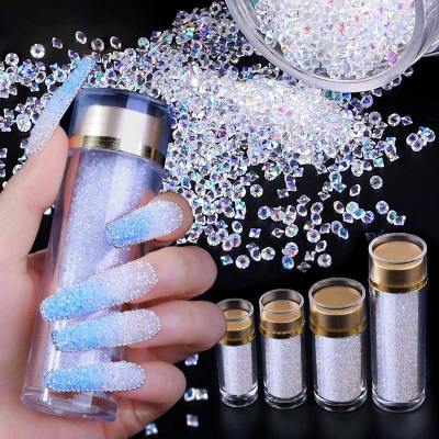 1 زجاجة زجاج AB كريستال الغبار مايكرو الزركون مسمار الراين DIY بها بنفسك الجمال 