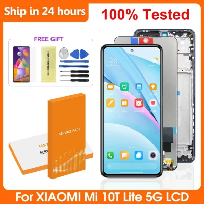 شاشة LCD شاشة تعمل باللمس مجموعة محول الأرقام ، شاومي 10T لايت 5G ، M2007J17G ،