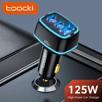شاحن سيارة من Toocki بقدرة 125 وات شاحن سريع للشحن السريع PPS PD3.0 سريع من النو