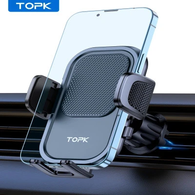 TOPK حامل هاتف السيارة للسيارة مع مشبك هوك تنفيس الهواء سيارة الهاتف جبل 360 درج