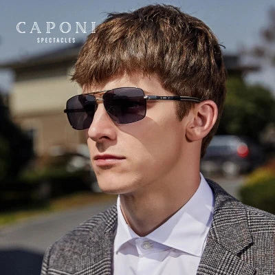 CAPONI فوتوكروميك نظارات الرجال الاستقطاب الكلاسيكية ماركة تصميم مكافحة راي ظلال