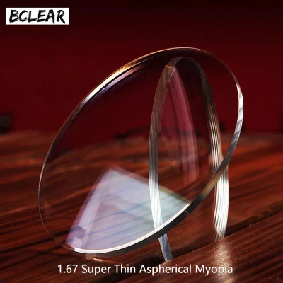 BCLEAR 1.67-نظارات شبه كروية رفيعة للغاية ، عدسات طبية لقصر النظر HMC EMI UV400