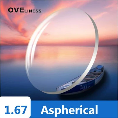 عدسة شبه كروية ذات تأثير لا نهاية له 1.67 ، تقنية كورية ، رؤية واحدة ، EMI UV 40