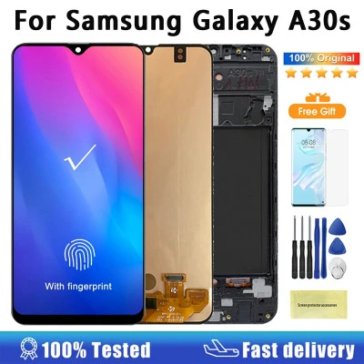 شاشة 6.4 بوصة فائقة Amoled لسامسونج غالاكسي A30s A307F A307 A307FN LCD شاشة تعمل