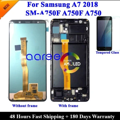 شاشة تعمل باللمس Amoled lcd لسامسونج a7 ، a750 lcd a750f a7