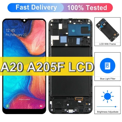 A20 استبدال الشاشة لسامسونج غالاكسي A20 A205 A205F LCD شاشة تعمل باللمس الجمعية 