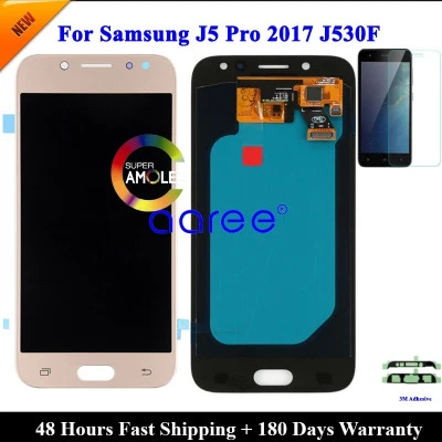 AMOLED LCD لسامسونج J5 برو 2017 J530 LCD عرض لسامسونج J5 2017 J530 شاشة LCD تعمل