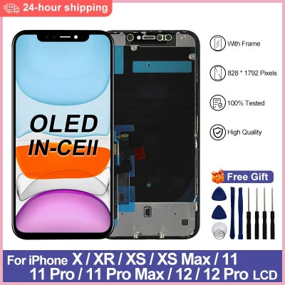 OLED آيفون X LCD XR XS ماكس شاشة 11 برو ماكس عرض 12 برو اللمس محول الأرقام استبد