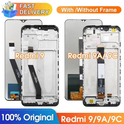 6.53 ''شاشة ل Redmi 9 M2004J19G Lcd عرض تعمل باللمس محول الأرقام مع الإطار ل شاو