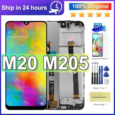 شاشة LCD شاشة تعمل باللمس مجموعة محول الأرقام استبدال ، من M20 ، ، M205F ، M205G