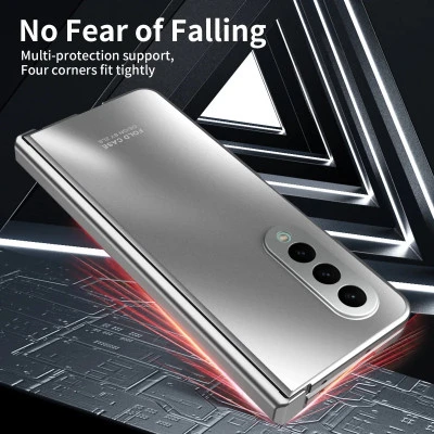 غطاء صلب مقاوم للصدمات لهاتف سامسونج جالاكسي Z Fold 4 ، 3 ، 5G ، لون صلب ، طلاء 