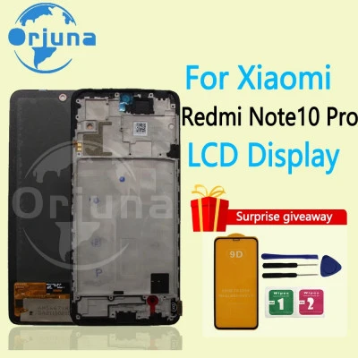 شاشة LCD تعمل باللمس أجزاء محول الأرقام ، شاشة AMOLED ل شاومي Redmi نوت 10 برو ،