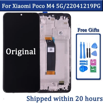 محول رقمي بشاشة LCD تعمل باللمس ، قطع غيار ، من طراز xio Poco M4 5G ، 22041219PG