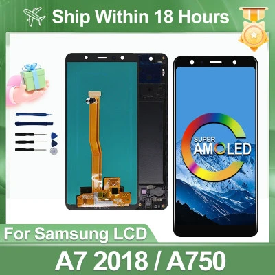 شاشة Amoled lcd سامسونج غالاكسي a7 ، شاشة لمس رقمية لـ a750fn ، قطع غيار التصليح