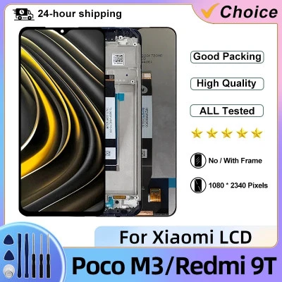 شاشة LCD بديلة شاشة تعمل باللمس ، محول رقمي لـ Xiaomi POCO M3 ، Redmi 9T ، M2010