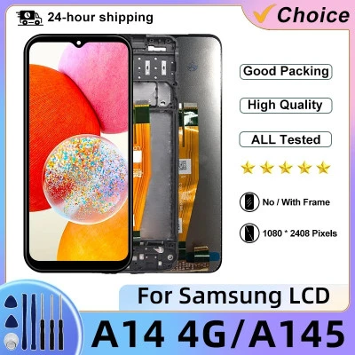 شاشة LCD تعمل باللمس بديلة سامسونج جالاكسي A14 ، تجميع رقمي ، A145 ، 144 ، DS ، 