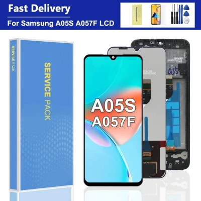 شاشة LCD تعمل باللمس مع إطار ، محول رقمي ، استبدال مجموعة ، samng A05s ، A057 ،