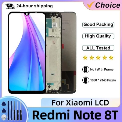 شاشة LCD شاشة تعمل باللمس مجموعة محول الأرقام ، قطع غيار لشاومي ريدمي نوت 8T ، ،