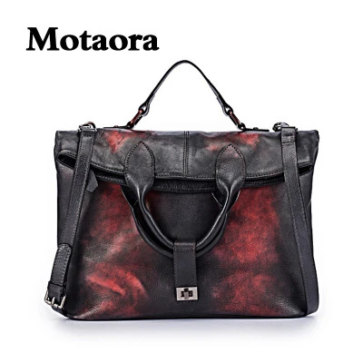 MOTAORA ريترو العصرية جلدية حقيبة كتف نسائية موضة نمط الإناث حقيبة كبيرة حقيبة ي