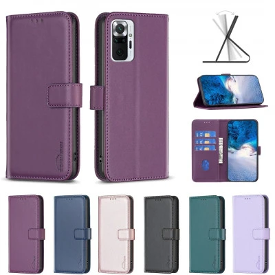 غطاء خلفي بفتحة لبطاقة الائتمان مع محفظة عصرية لهاتف Redmi Note 11E ، Note 11 ، 
