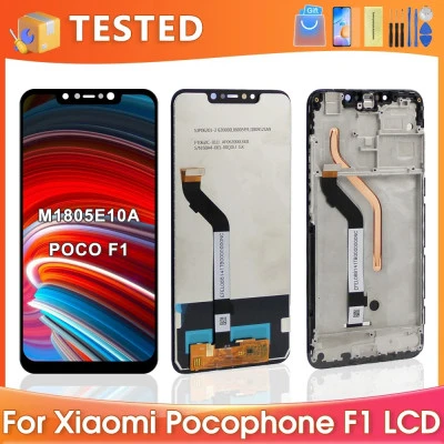 شاشة LCD شاشة تعمل باللمس مجموعة محول الأرقام ، شاومي بوكو F1 ، مي بوكوفون F1 ، 