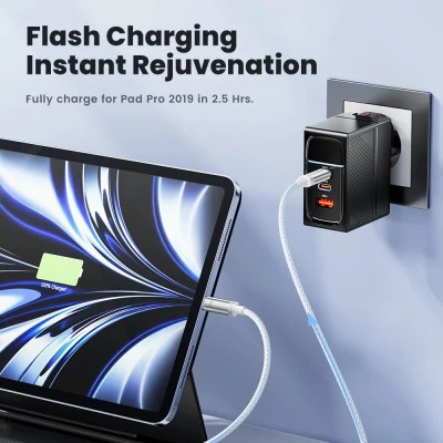 شاحن لاسلكي مغناطيسي محمول من toki ، كابل شحن سريع ، USB نوع C ، PD 60W ، 2 في 1