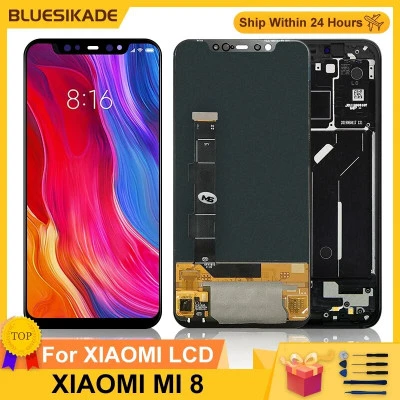 شاشة LCD شاشة تعمل باللمس محول الأرقام الجمعية ، قطع غيار AMOLED ، Xiaomi Mi 8 ،