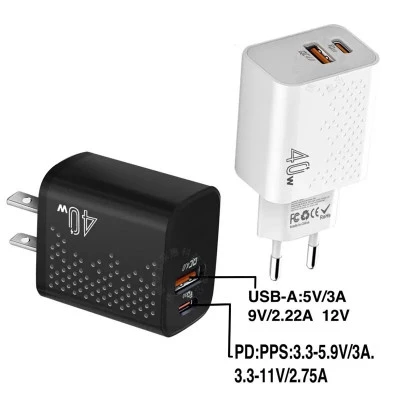 شاحن هاتف خلوي فائق السرعة ، PD 20W ، Qc4.0 ، 40W ، Pps Extreme متوافق ، Type-C 