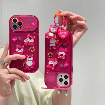 جراب هاتف بمرآة مكياج Lotso-Invisible ، حامل قابل للطي ، غطاء خلفي ، iPhone 14 ،