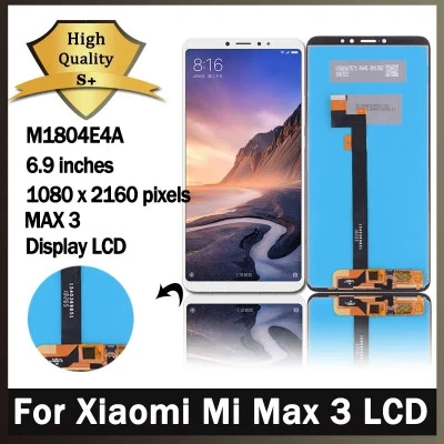 شاشة LCD تعمل باللمس مجموعة محول الأرقام ، شاومي مي ماكس 3 ، M1804E4A ، الأصلي ،