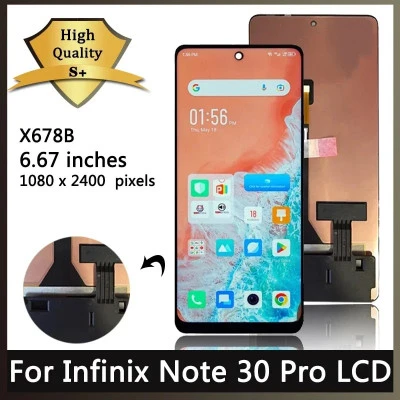 شاشة lcd تعمل باللمس Amoled لـ infinix note 30 pro x678b ، بوصة ، استبدال محول ا