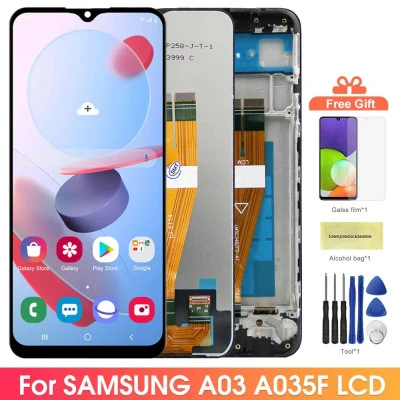 شاشة LCD مع محول رقمي بشاشة تعمل باللمس ، بديل لسامسونج جالاكسي A03 ، A035M ، A0