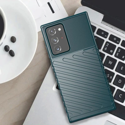 غطاء حماية اخضر داكن واقي للصدمات بتصميم رائع لحماية جهاز Samsung Galaxy Note 20