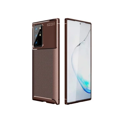 غطاء كربون بني بتصميم رائع وأنيق لحماية جهاز Samsung Galaxy Note 20 Ultra